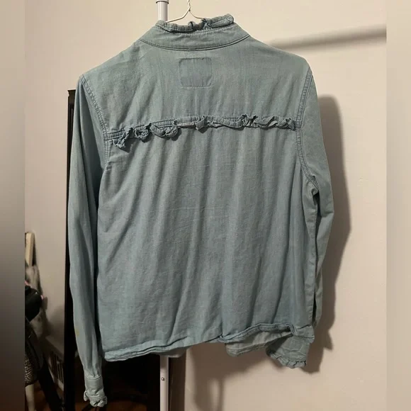 Ruffle Denim Shirt - Picture 2 of 3